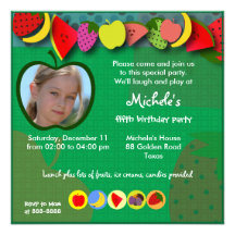 Embroma la invitación 045 del cumpleaños: frutas