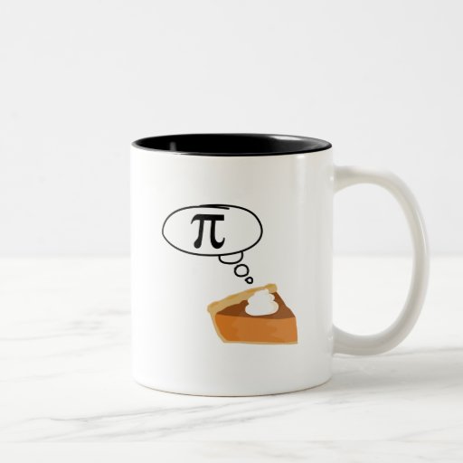 Empanada que piensa en el pi taza