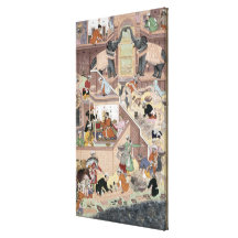 Emperador Akbar (r.1556-1605) que examina el build Impresiones De Lienzo