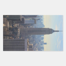 Empire State Building del horizonte de la ciudad d Rectangular Pegatinas