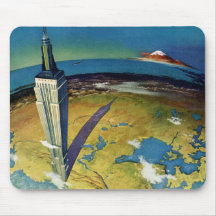Empire State Building New York City del vintage Alfombrilla De Raton