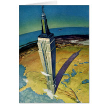 Empire State Building New York City del vintage Felicitación
