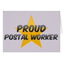 Empleado de correos orgulloso tarjeton