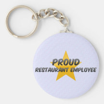 Empleado orgulloso del restaurante llavero personalizado