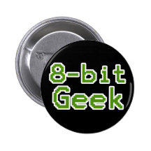 empollón chistoso del friki de 8 bits pin
