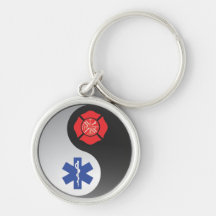 emt del bombero ying yang llaveros personalizados