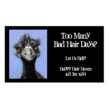 Emu Frazzled: Negocio del pelo: Malos días del pel Tarjetas De Visita