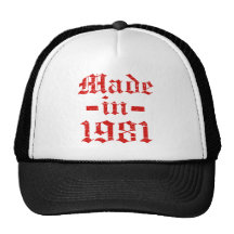 En 1981 diseños hechos gorras