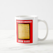 En caso del vidrio de la rotura del congreso tazas