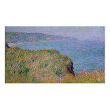 En el acantilado en Pourville - Claude Monet Tarjetas Personales