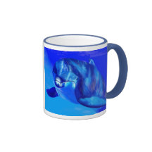 En el azul tazas de café
