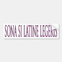 en el "bocinazo latino si usted leyó el latín " etiqueta de parachoque