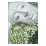 En el jardín - Quan Yin y flores Tarjetas