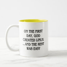 En el primer día, dios creó Linux… y el resto Taza De Café