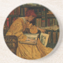 En la biblioteca posavaso para bebida