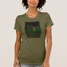 En la camiseta de hadas de las señoras del bosque