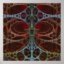 En las cuevas del poster del fractal de Marte