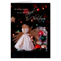 En memoria cariñosa de nuestro ángel en el navidad felicitación