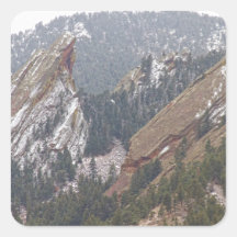 En segundo lugar y tercer Flatirons Boulder Colora Pegatina Cuadradas