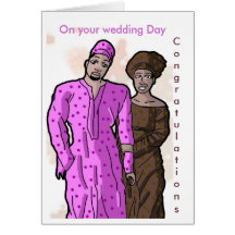 En su día de boda, enhorabuena tarjeta