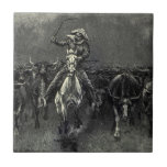 En una precipitación por Remington, vaquero del vi Teja Ceramica