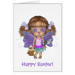 Encantado poca tarjeta de pascua de hadas del arco