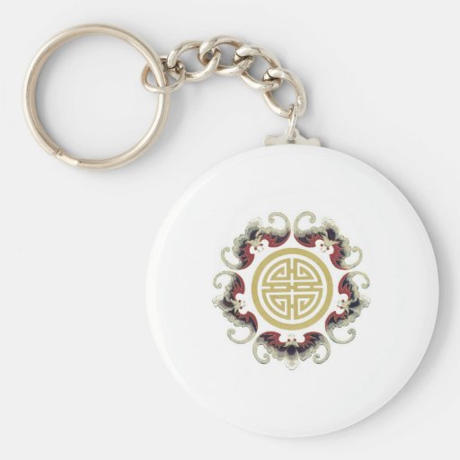 Encanto afortunado del chino de la longevidad llaveros personalizados