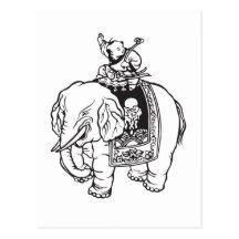 Encanto de buena suerte del elefante del montar a  tarjetas postales