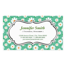 Encargado financiero - margarita verde elegante tarjetas de visita