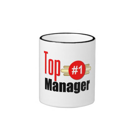 Encargado superior taza de café
