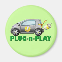 ENCHUFE Y COCHE ELÉCTRICO DEL JUEGO IMAN DE FRIGORÍFICO