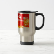Encienda un fuego en la nieve tazas
