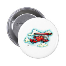 ¡Encima de! ¡Encima de! y lejos - aeroplano retro  Pin
