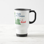 Encontré diseño cristiano de la libertad real tazas