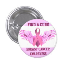 Encuentre una curación, cáncer de pecho Awareness_ Pin
