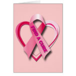 ENCUENTRE UNA CURACIÓN - CINTA Y CORAZÓN ROSADOS TARJETON