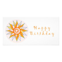 Energía Chakra de Sun del feliz cumpleaños Tarjetas Fotográficas