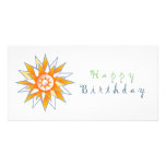 Energía Chakra de Sun del feliz cumpleaños Tarjeta Fotográfica