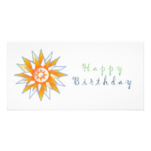 Energía Chakra de Sun del feliz cumpleaños Tarjeta Fotográfica