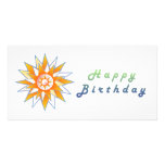 Energía Chakra de Sun del feliz cumpleaños Tarjetas Fotograficas