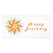 Energía Chakra de Sun del feliz cumpleaños Tarjeta Fotografica
