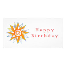 Energía Chakra de Sun del feliz cumpleaños Tarjetas Fotográficas Personalizadas