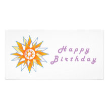 Energía Chakra de Sun del feliz cumpleaños Tarjeta Fotografica Personalizada