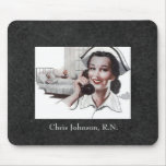 "Enfermera del vintage - personalizable " Tapete De Ratones