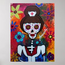 ENFERMERA DIA DE LOS MUERTOS POSTERS