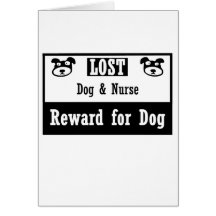 Enfermera perdida del perro tarjetas