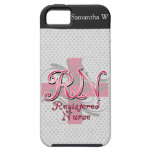 Enfermera registradoa, remolinos rosados de la cru iPhone 5 protector