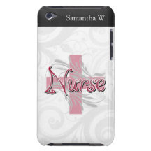 Enfermera rosada de la cruz/del remolino iPod Case-Mate protectores