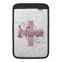 Enfermera rosada de la cruz/del remolino fundas para macbook air