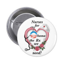 Enfermeras para Obama Pin